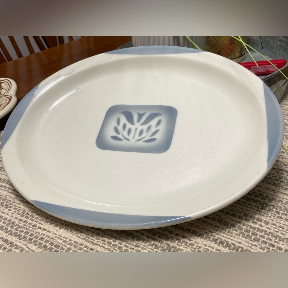 Syracuse Restaurant Ware Cadet Pattern Grey Airbrushed Platter USA 1960s